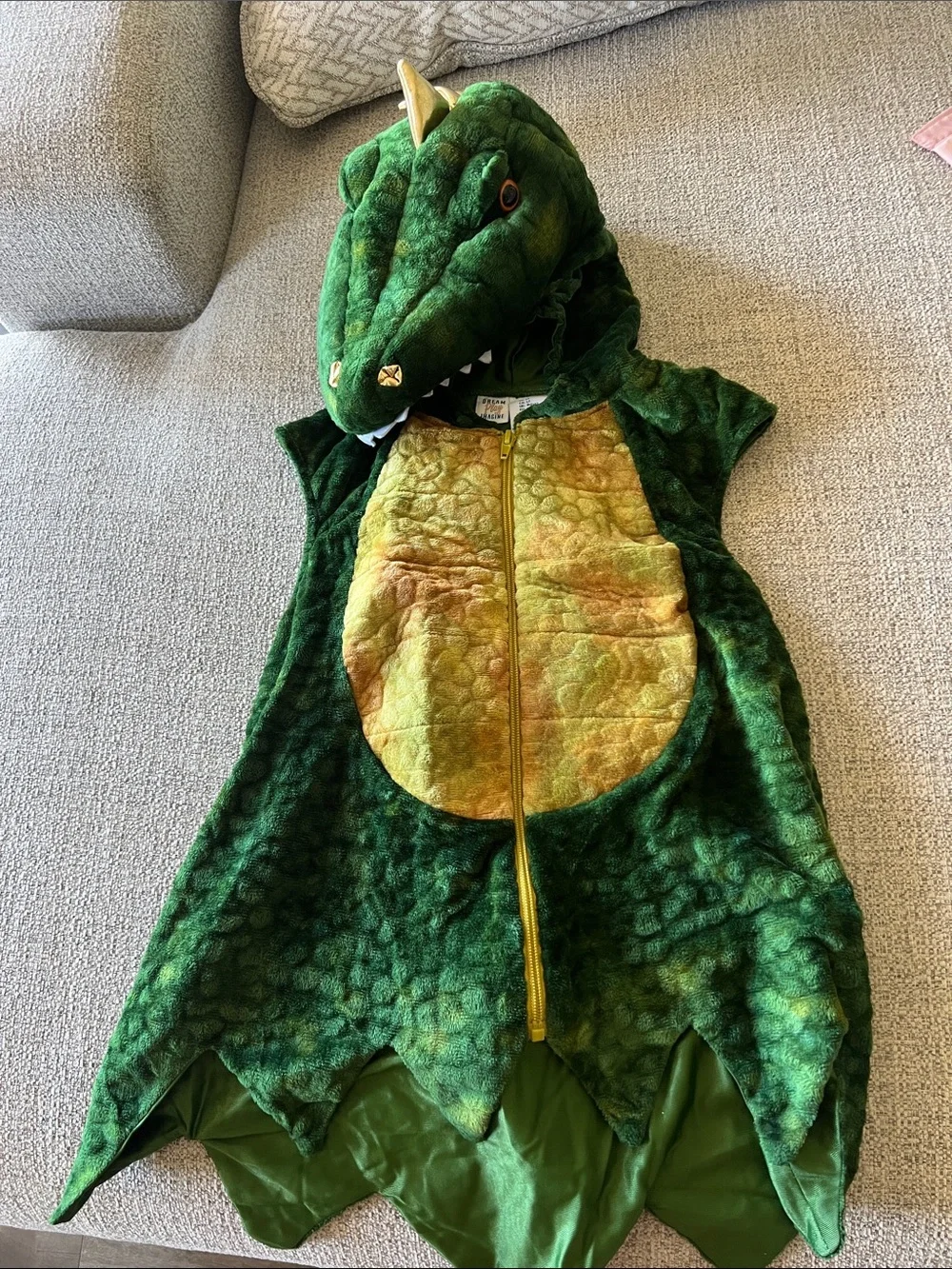 Green Plush Dinosaur costume - Soft Plush pretend play